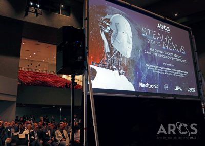 Close-up of Projector Screen for ARCS STEAHM Nexus 2023 Event